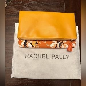 Rachel Pally Fold Over Leather Canvas Clutch